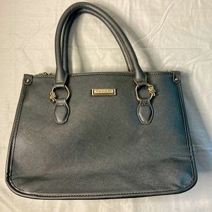 Grey steel TAHARI hand bag
